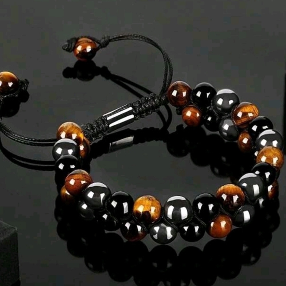 Black and Brown Beaded Bracelet